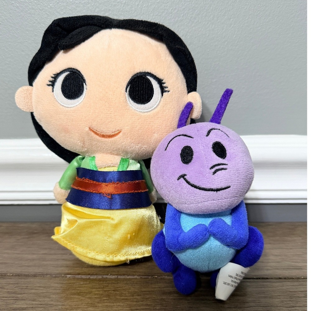 Disney Mulan and Cri-Kee Plush Set Small Stuffed Animal Toys Lucky Cricket 7"